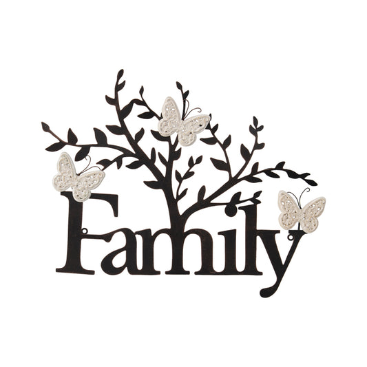 Laser Cut Family w White Butterflies Wall Art 51cm