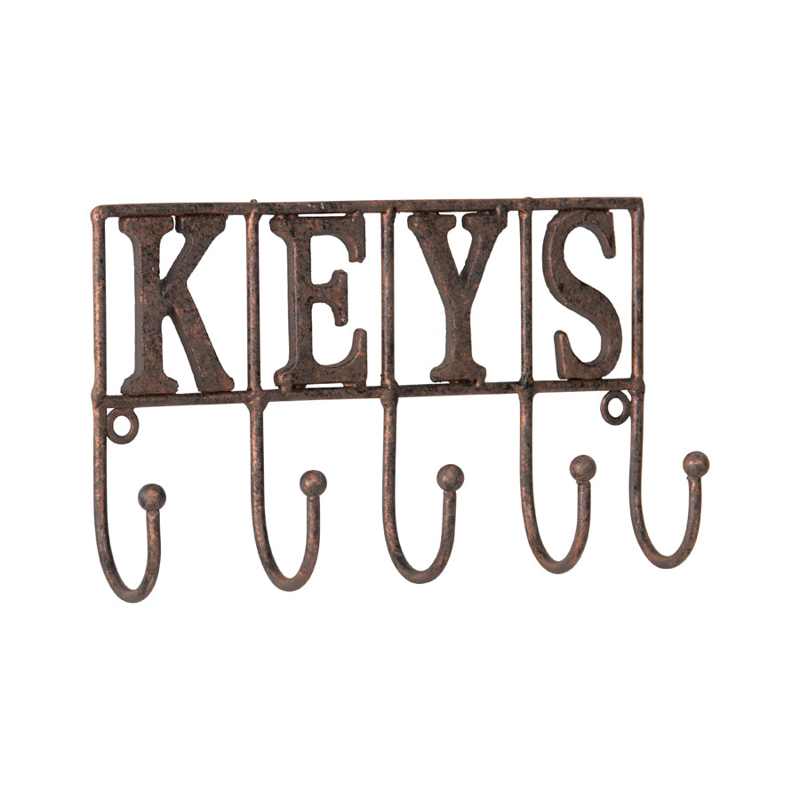 Cast Iron Keys w 5 Hooks 21cm