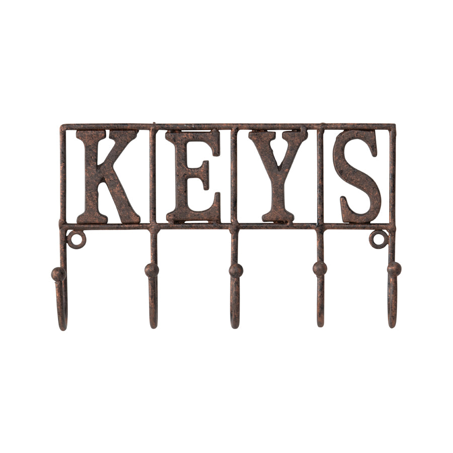 Cast Iron Keys w 5 Hooks 21cm - Image 2