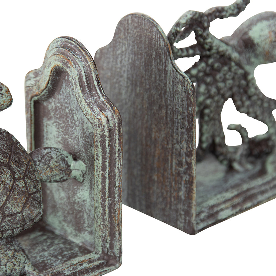 Cast Iron Octopus & Turtle Book Ends Set 12cm - Image 3