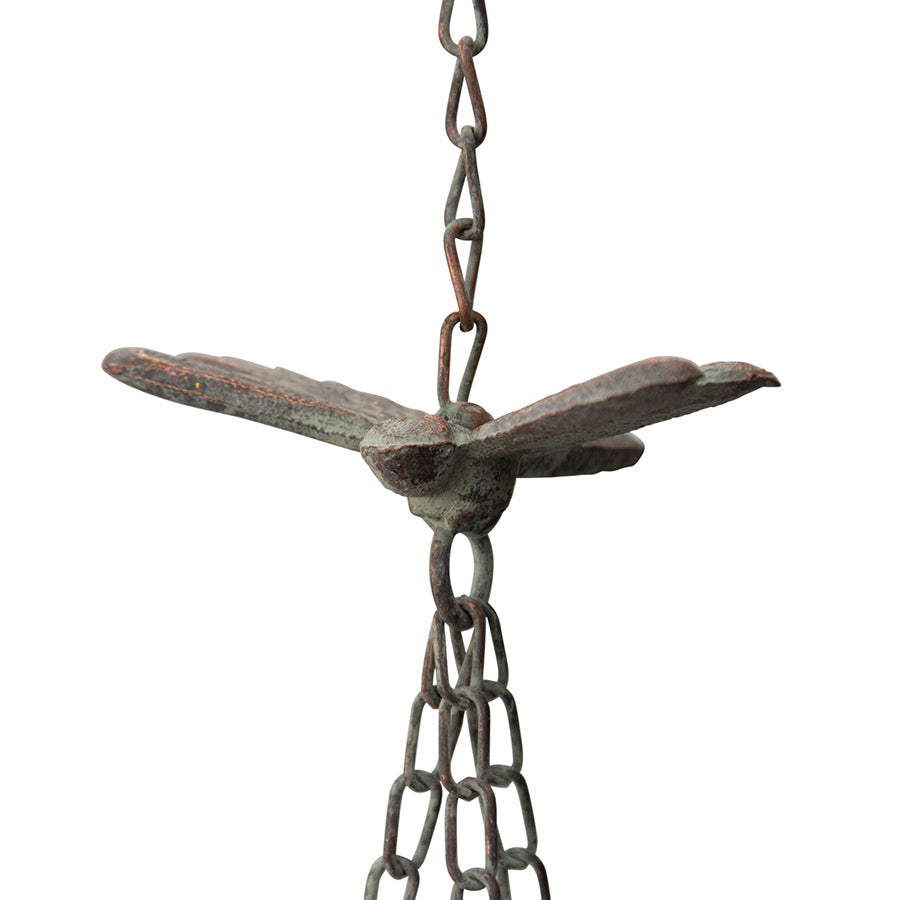 Hanging Lilypad Birdfeeder w Dragonfly & Bell 84cm - Image 2