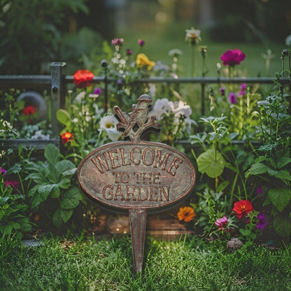 Welcome To The Garden Cast Iron Stake 32cm - Image 2
