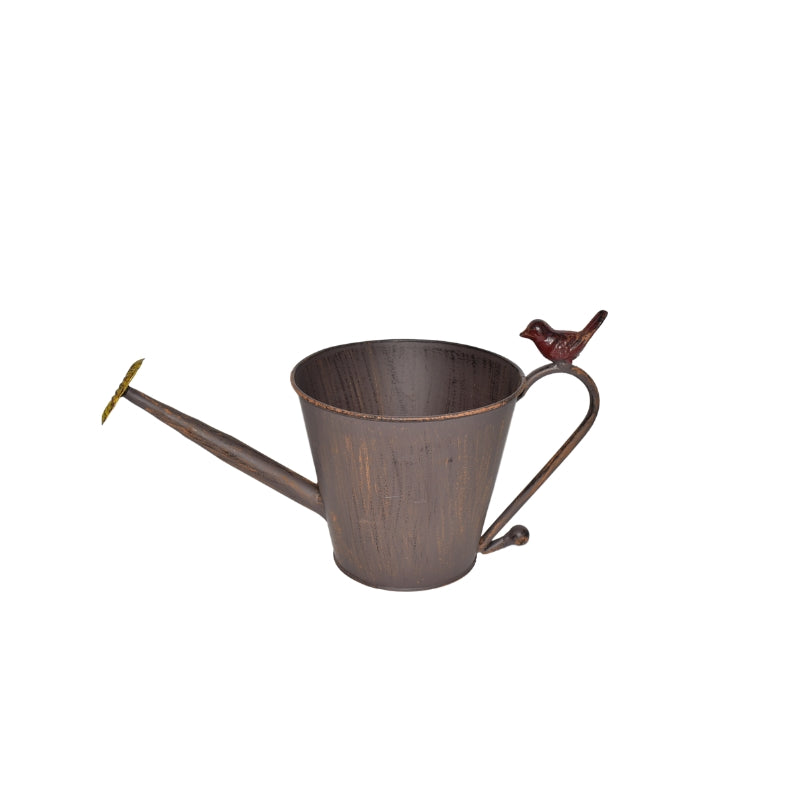 Watering Can Shape Potplanter w Yellow Flower 34cm - Image 3