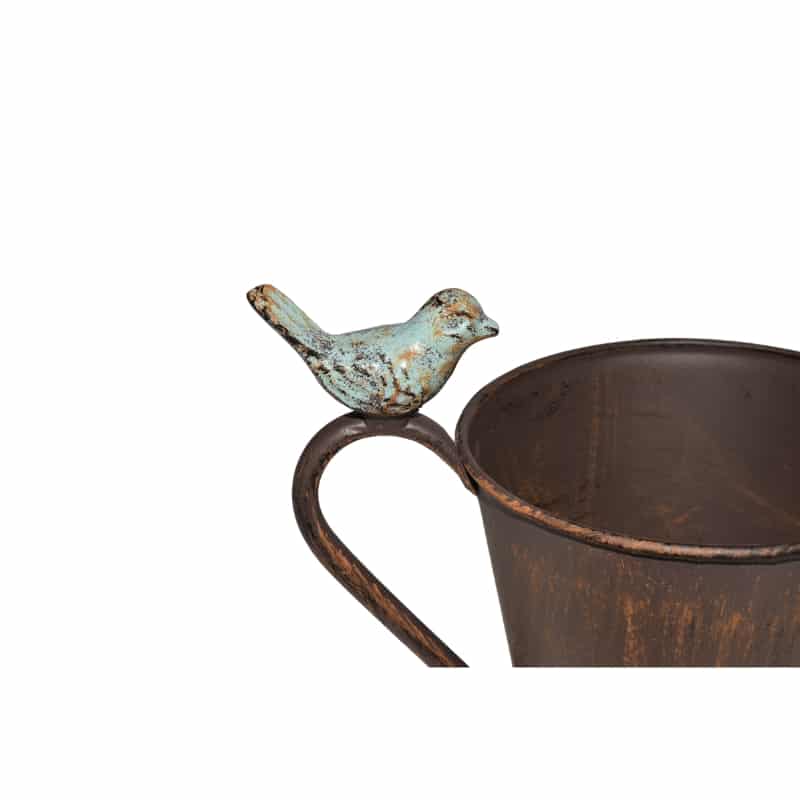 Watering Can Shape Potplanter w Blue Flower 28cm - Image 4