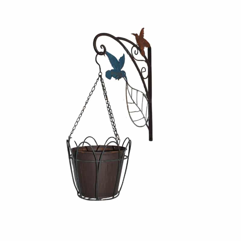Hanging Potplanter w Pot Wall Bracket Hummingbirds 55cm - Image 3
