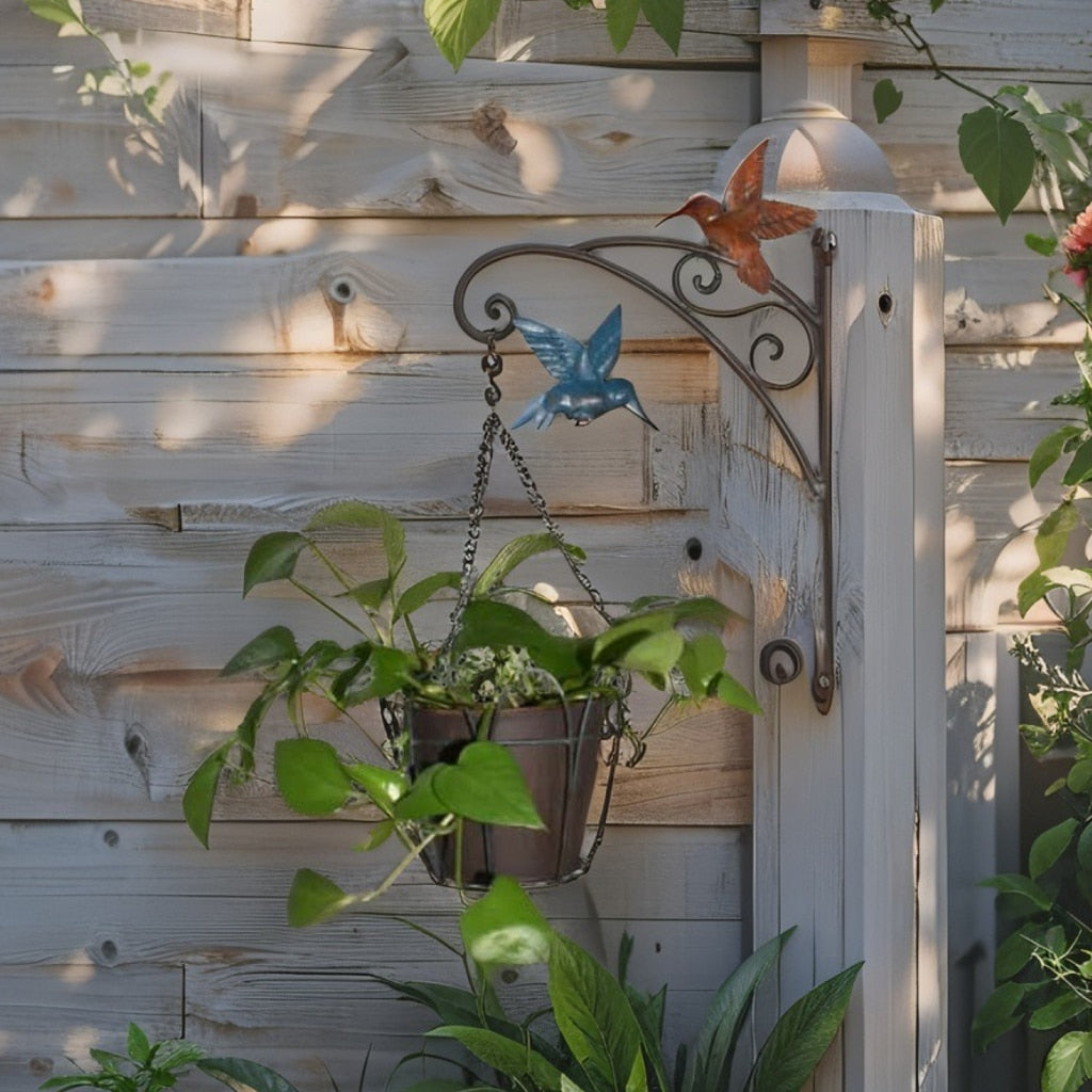 Hanging Potplanter w Pot Wall Bracket Hummingbirds 55cm - Image 2