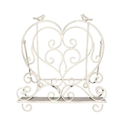Heart Shape Recipe / Book Stand w Birds 35cm - Image 3