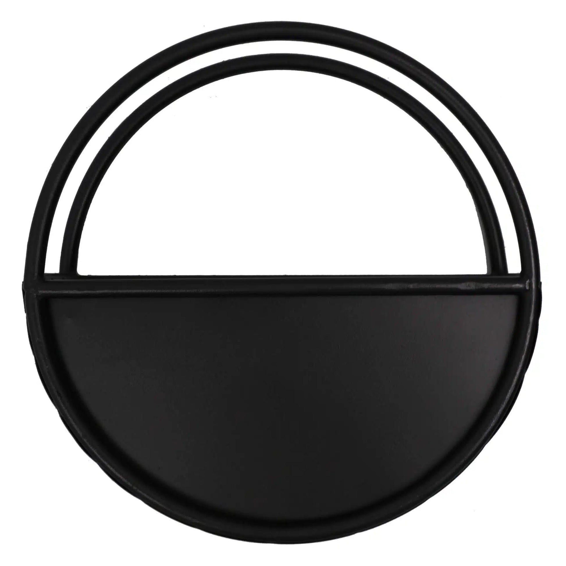 Premium Floating Half Moon / Semi Circle Metal Wall Planter | Onyx Black 35cm