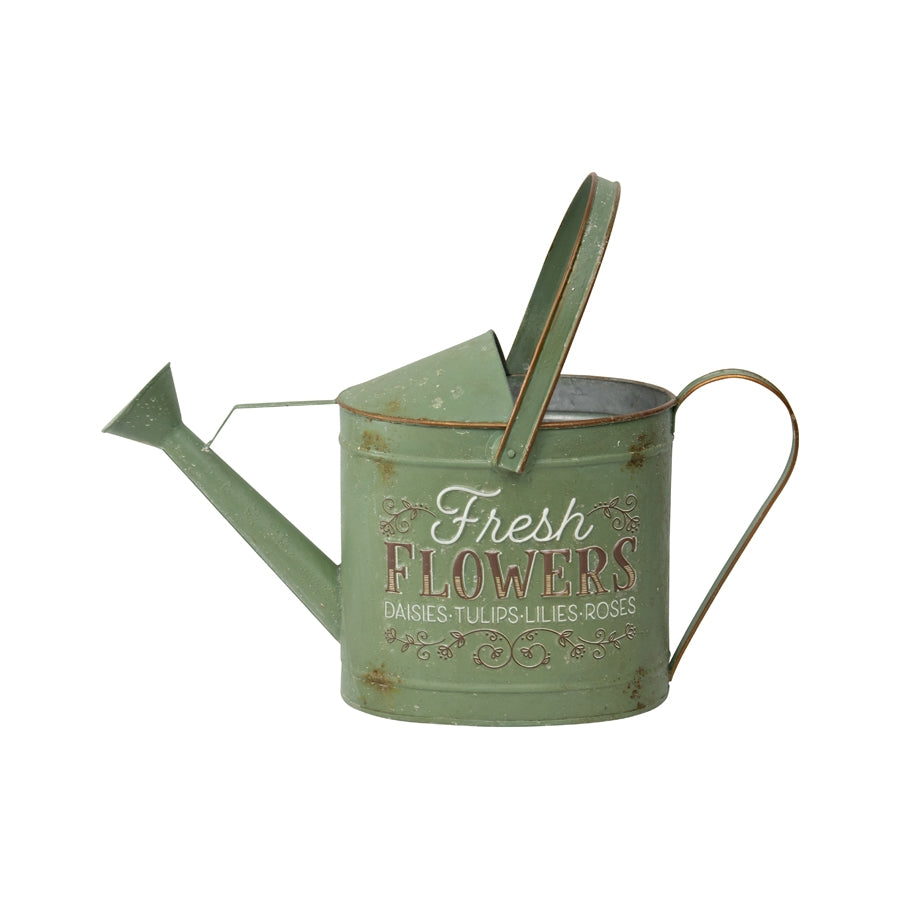 Distressed Flower Watering Can 47cm - Image 3