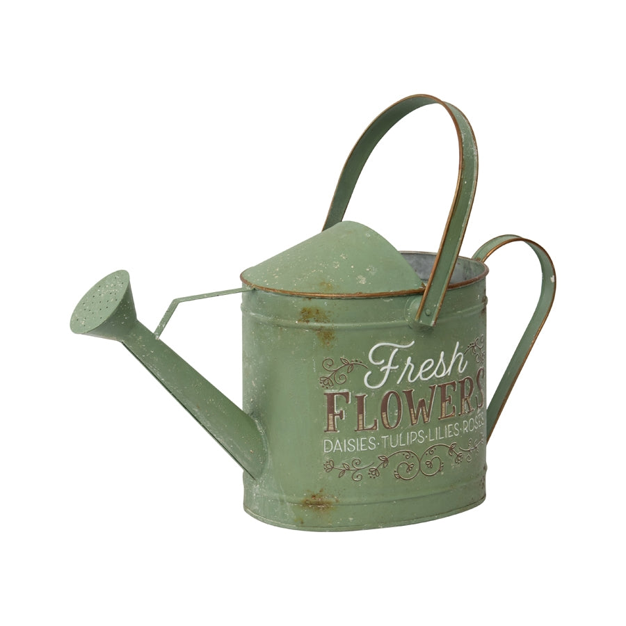 Distressed Flower Watering Can 47cm - Image 2