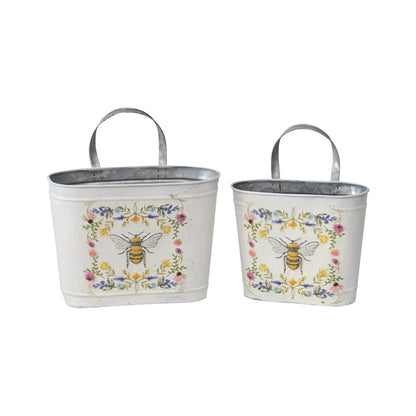 Set 2 Oval Planter Storage Bucket 28cm - Image 3
