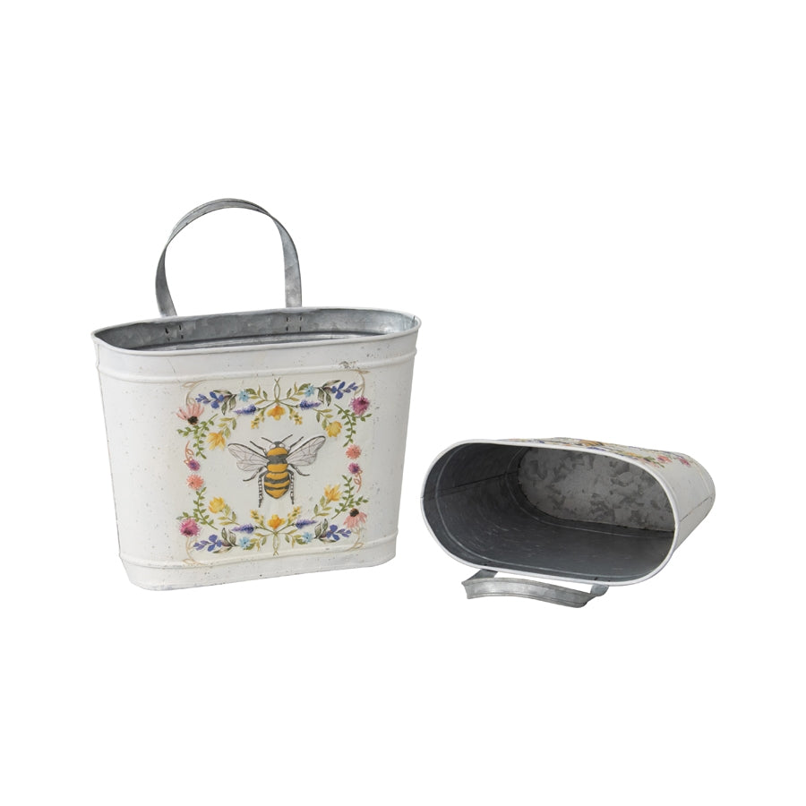 Set 2 Oval Planter Storage Bucket 28cm - Image 4