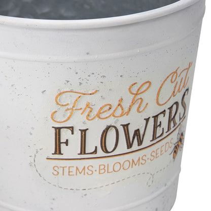 Set 2 Flowers Bucket Planters 32cm - Image 2