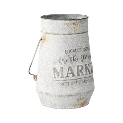 Distressed Flower Market Planter w Handle 26cm - Image 4