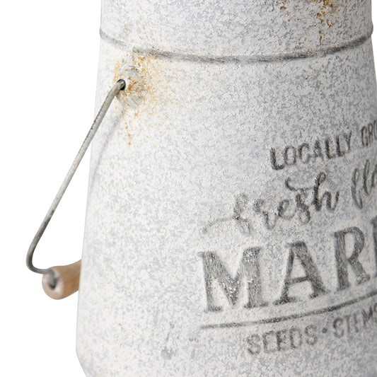 Distressed Flower Market Planter w Handle 26cm - Image 2