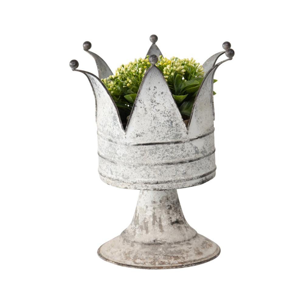 Decorative Crown on Pillar Ornament Planter 24cm