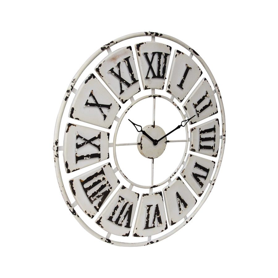 Large Antique White Roman Numeral Wall Clock 84cm - Image 2