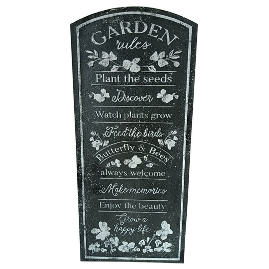 Garden Rules Wall Sign 31x68cm