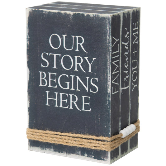 Decorative Vintage 'Our Story' Books w/ Beaded Tassel 23x10cm