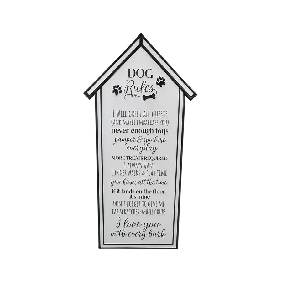 Dog Rules Wall sign 33x66cm