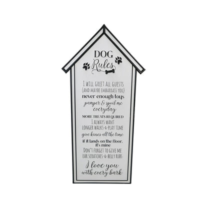 Dog Rules Wall sign 33x66cm