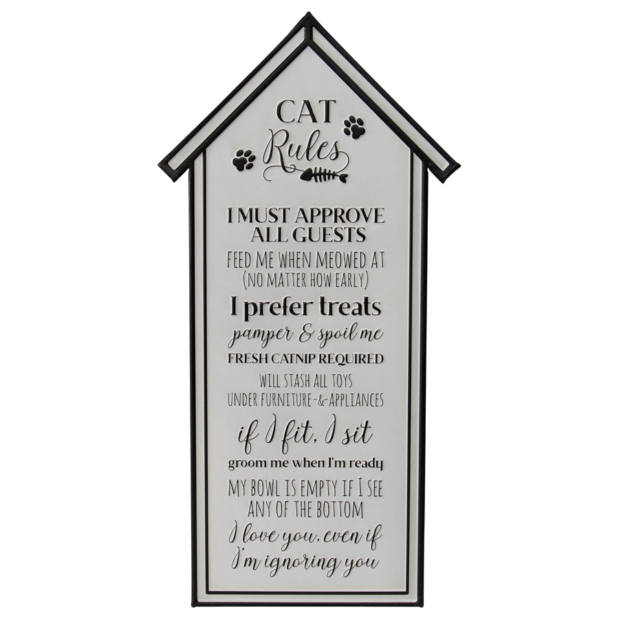 Cat Rules Wall sign 33x66cm - Image 2
