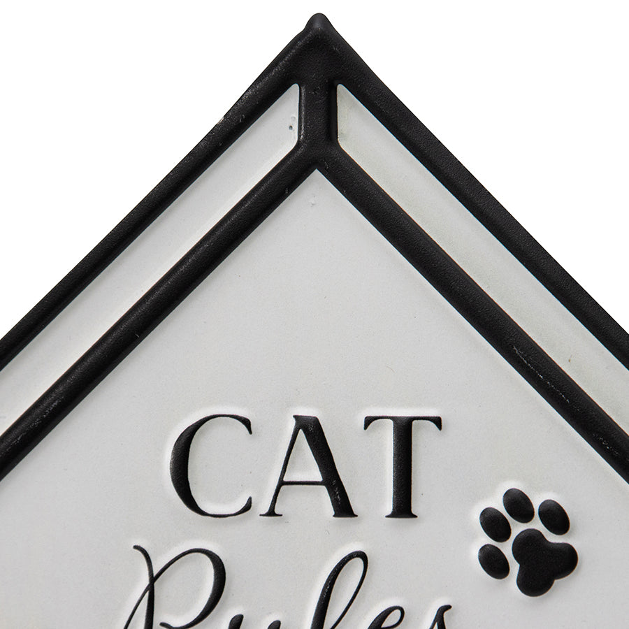 Cat Rules Wall sign 33x66cm - Image 3