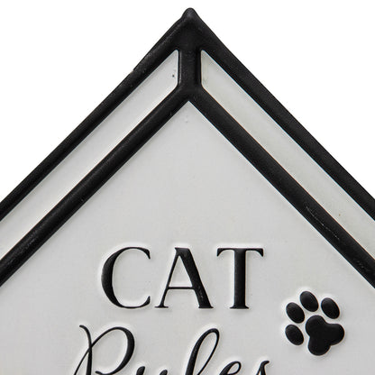 Cat Rules Wall sign 33x66cm - Image 3