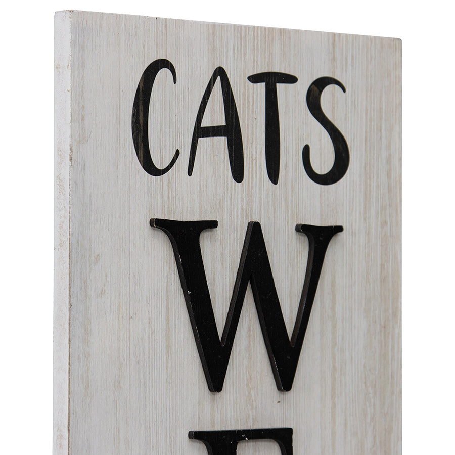 Cats Welcome Wall Sign 17x80cm - Image 4