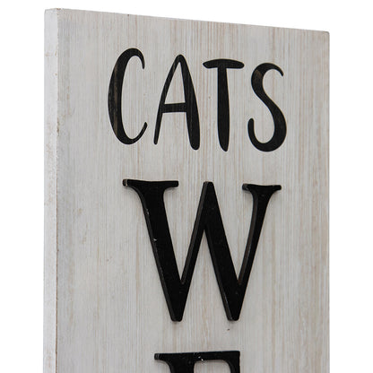 Cats Welcome Wall Sign 17x80cm - Image 4