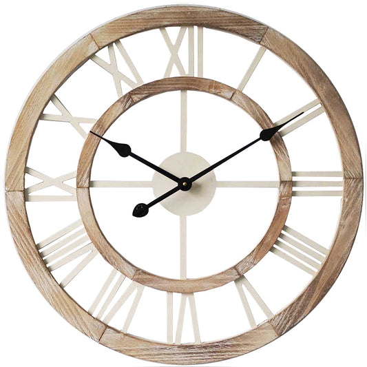 XL Hamptons Double Frame Floating Wall Clock 60cm