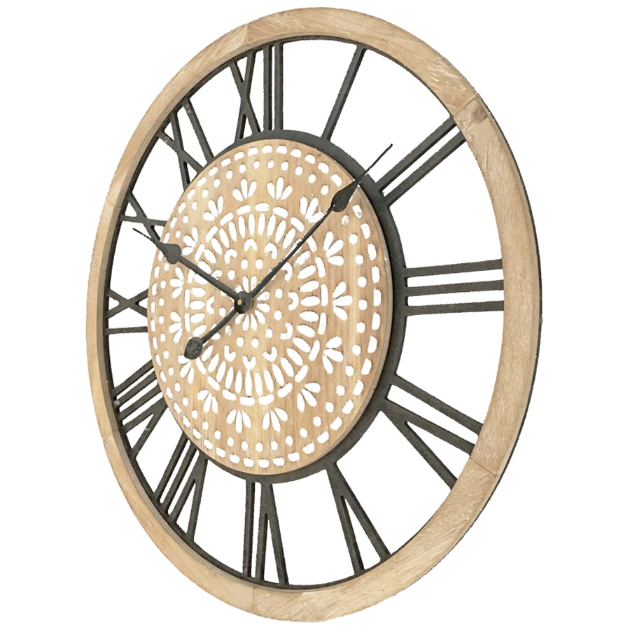XL Carved Industro Hamptons Wall Clock 60cm - Image 3