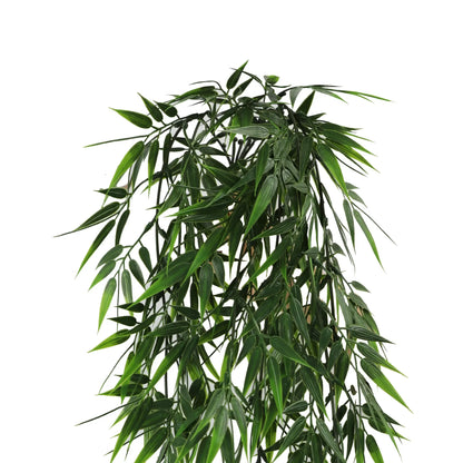 Artificial Hanging Dark Green Hanging Bamboo Leaf Garland Bush UV Resistant and Fire Rated 17cm x 76cm - Image 2