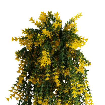 Artificial Hanging Yellow and Green Willow Leaf Garland Bush UV Resistant and Fire Rated 20cm x 76cm - Image 2