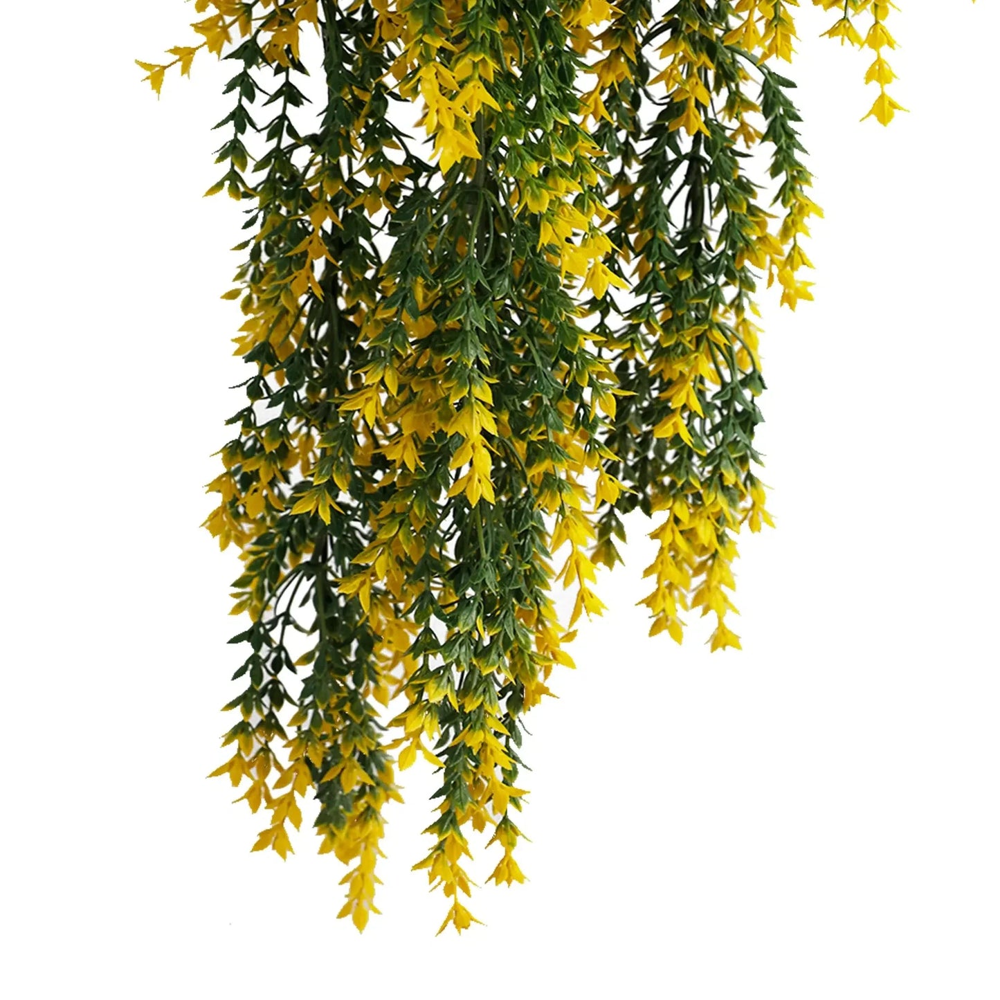 Artificial Hanging Yellow and Green Willow Leaf Garland Bush UV Resistant and Fire Rated 20cm x 76cm - Image 3