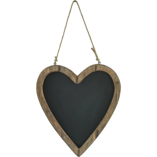 Wood-Framed Hanging Heart Blackboard 36cm
