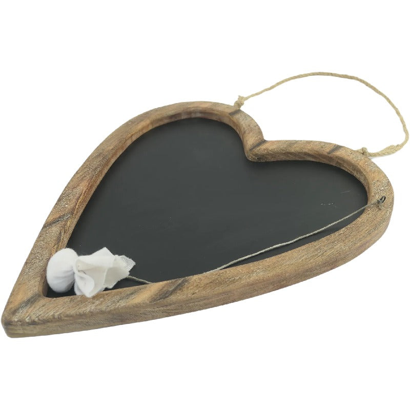 Wood-Framed Hanging Heart Blackboard 36cm - Image 3