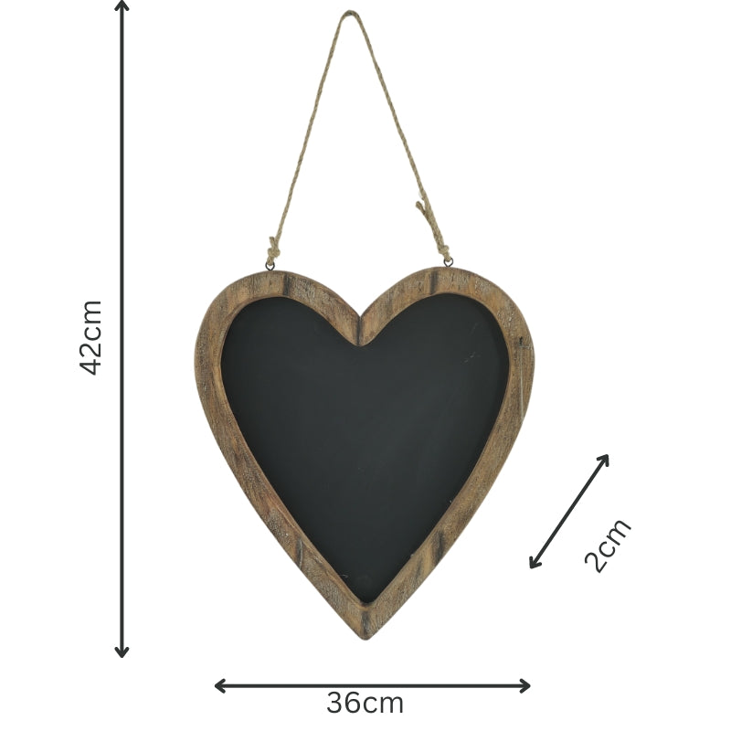 Wood-Framed Hanging Heart Blackboard 36cm - Image 4