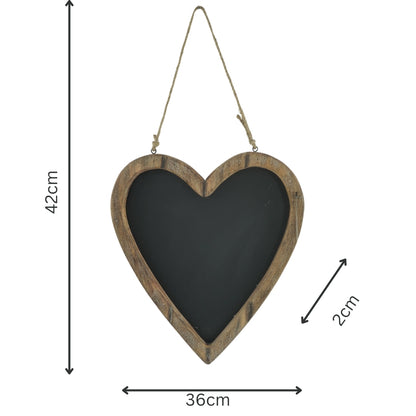 Wood-Framed Hanging Heart Blackboard 36cm - Image 4