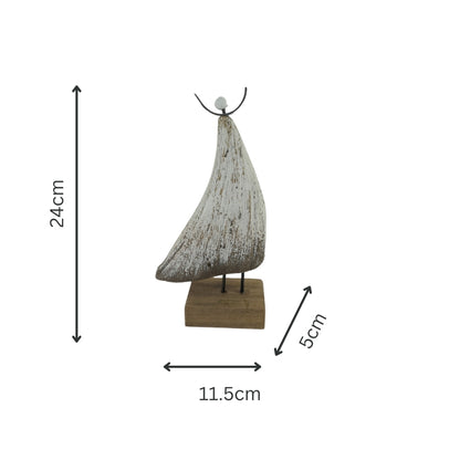Set 2 Contemporary Wooden Angels Assort 24cm, 20cm - Image 4