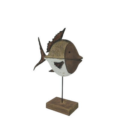 Set 2 Handcrafted Fish On Base Assort 28cm, 20cm - Image 3