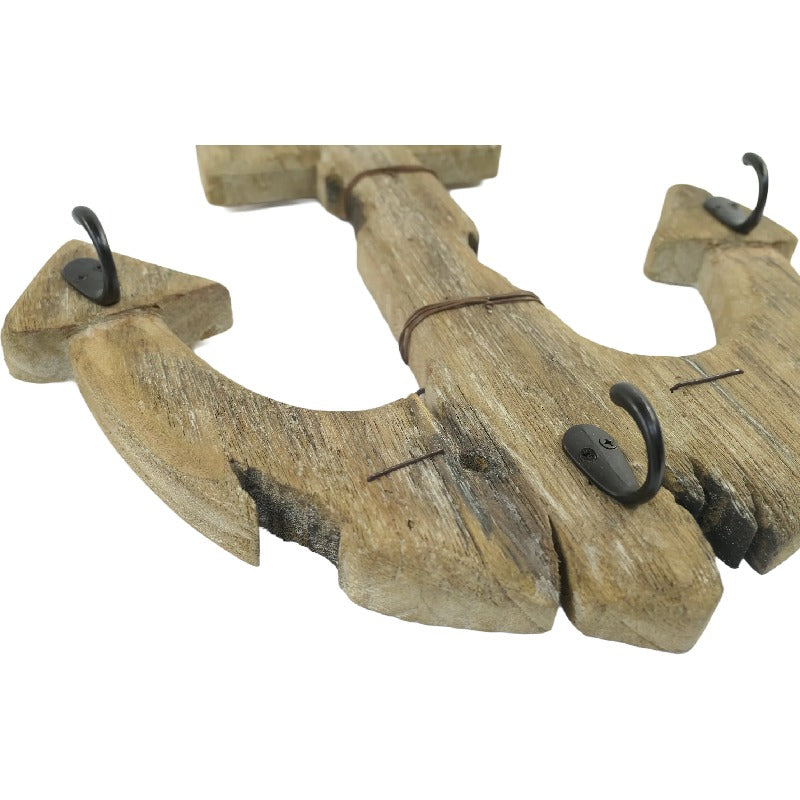 Handcrafted Anchor Wall Hanging w 3 Hooks 63cm - Image 2