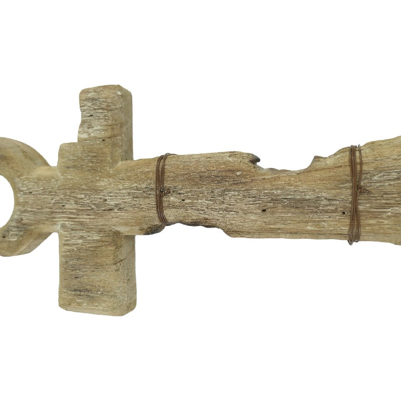Handcrafted Anchor Wall Hanging w 3 Hooks 63cm - Image 3