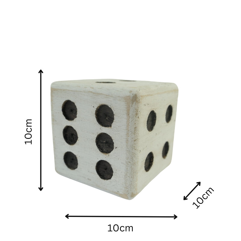 Whitewash Square Dice 10cm - Image 4