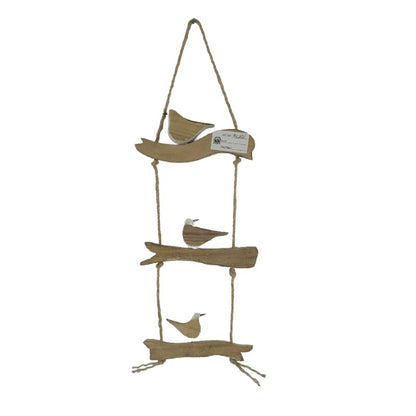 Birds On Driftwood w Rope Wall Art 47cm - Image 3