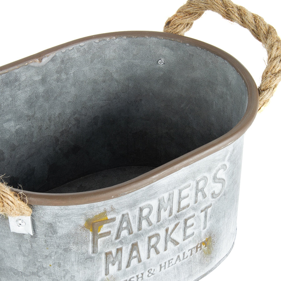 Set 2 Farmers Market Oval Planters / Holders 31cm, 18cm - Image 3