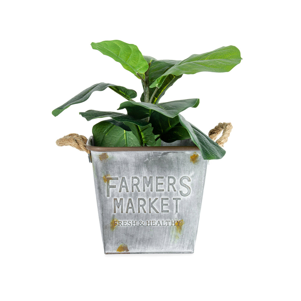 Farmers Market Square Bucket Planter 24cm - Image 3