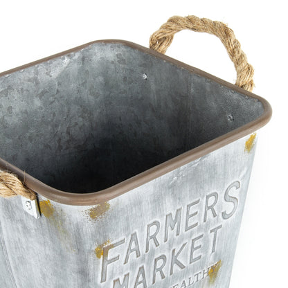 Farmers Market Square Bucket Planter 24cm - Image 2