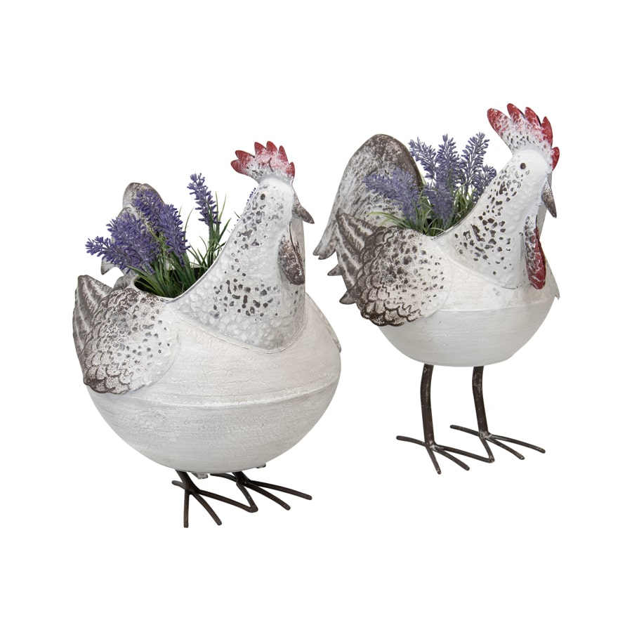 Set 2 Asst Mr & Mrs Chook Planters 40cm