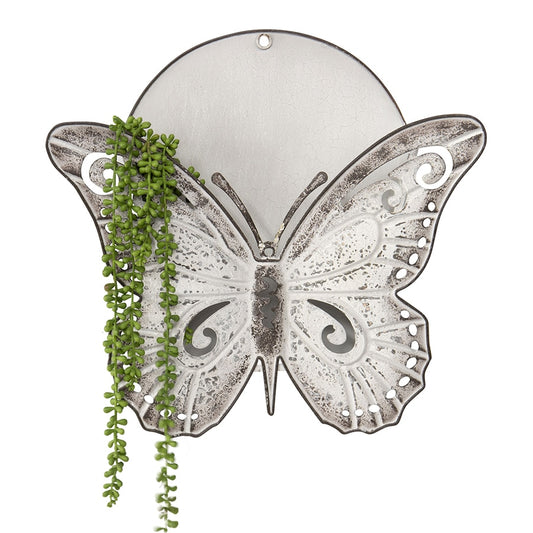 Distressed Finish Butterfly Wall Planter 44cm